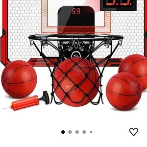 Red and Black Over-the-Door Basketball Hoop